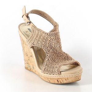 Audrey Brooke Summer Wedge Crochet Platform Heels